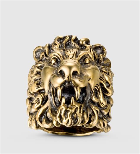 gucci lion head ring mens|Gucci mane necklace.